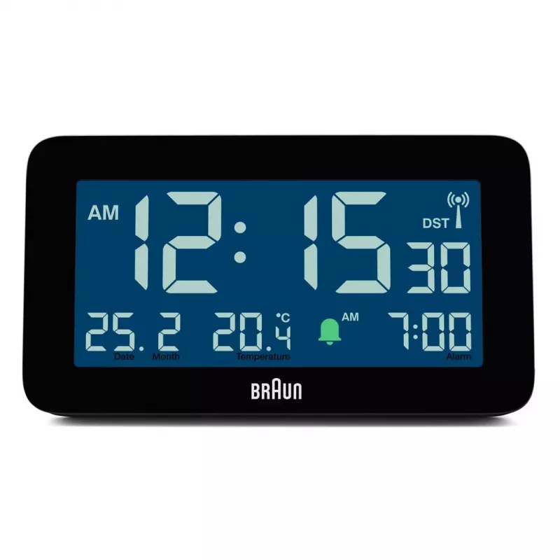 Digitaalinen herätyskello Braun BC10B-DCF musta LCD paristo AA