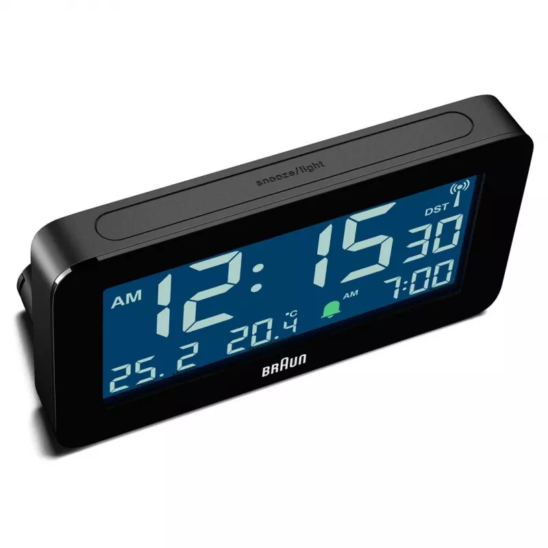 Digitaalinen herätyskello Braun BC10B-DCF musta LCD paristo AA