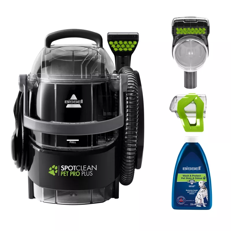 Bissell SpotClean Pet Pro Plus matonpuhdistuskone käsilaite syväpuhdistus musta, läpinäkyvä
