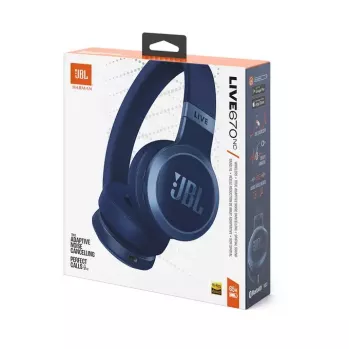 JBL Live 670NC -kuulokkeet langattomat päällä pidettävät puhelut/musiikki Bluetooth sininen
