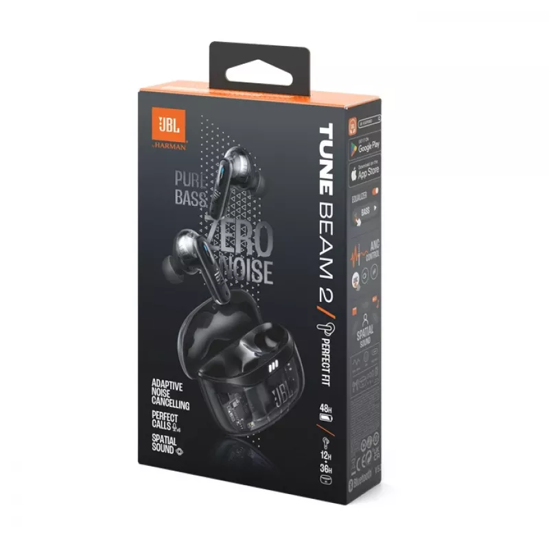 JBL Tune Beam 2 Ghost Edition -kuulokkeet langattomat in-ear musiikki/arkikäyttö Bluetooth musta