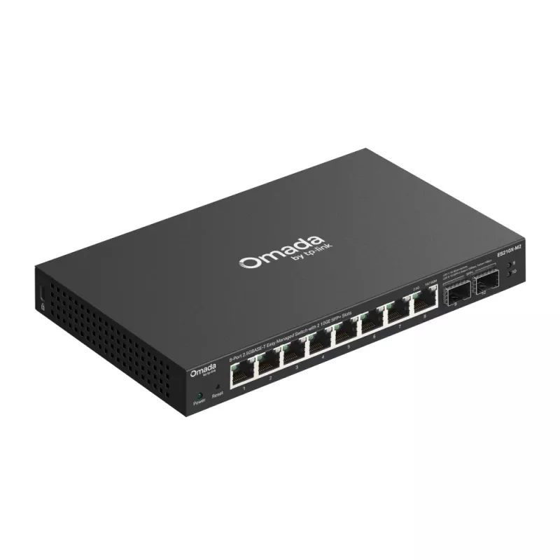 Hallittava 2,5G Ethernet-kytkin TP-Link ES210X-M2 — 8x 2,5G (100/1000/2500), 80 Gbit/s, pöytä-/seinäasennus