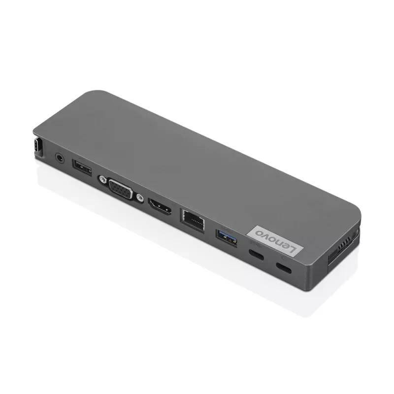 Lenovo 40AU0065EU USB-C Mini Dock -telakointiasema, langallinen, 65 W, HDMI, VGA, RJ-45, USB 3.0 (USB 3.2 Gen 1), USB-A, musta