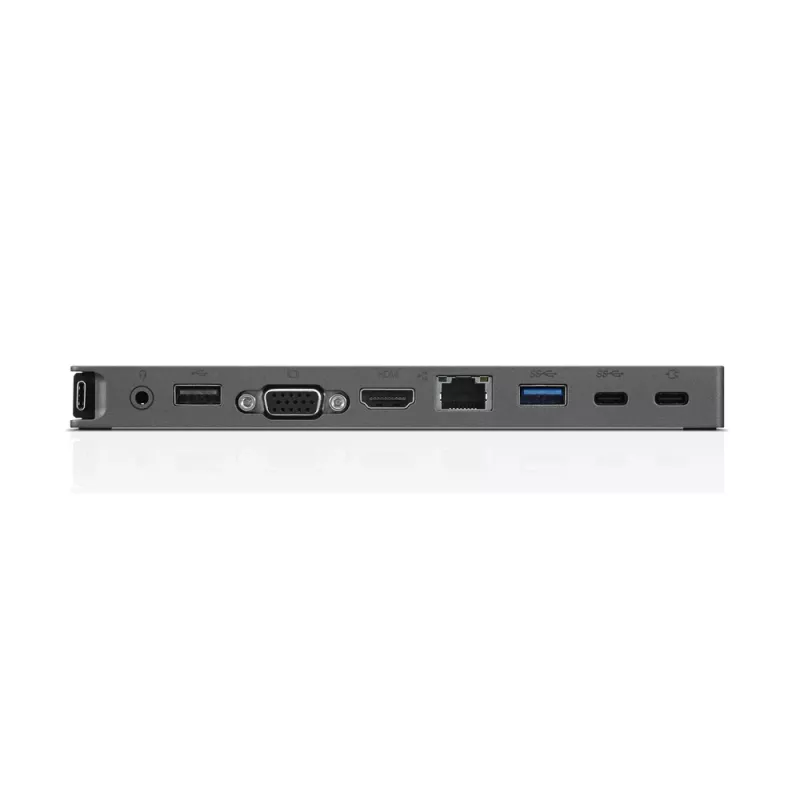 Lenovo 40AU0065EU USB-C Mini Dock -telakointiasema, langallinen, 65 W, HDMI, VGA, RJ-45, USB 3.0 (USB 3.2 Gen 1), USB-A, musta