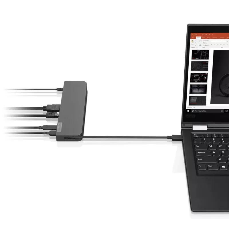 Lenovo 40AU0065EU USB-C Mini Dock -telakointiasema, langallinen, 65 W, HDMI, VGA, RJ-45, USB 3.0 (USB 3.2 Gen 1), USB-A, musta