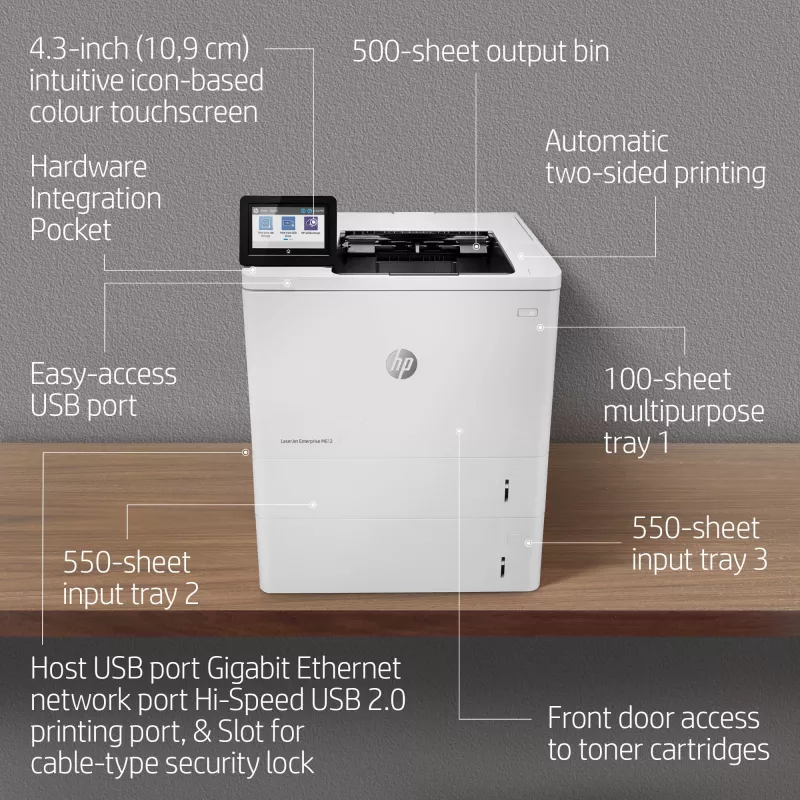 Tulostin HP LaserJet Enterprise M612dn laser valkoinen