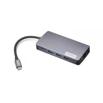 Telakointiadapteri Lenovo GX91M73946 USB-C johdollinen, 100 W, HDMI, VGA, 3x USB-A, SD-kortinlukija, Gigabit Ethernet, 4K@30Hz, harmaa