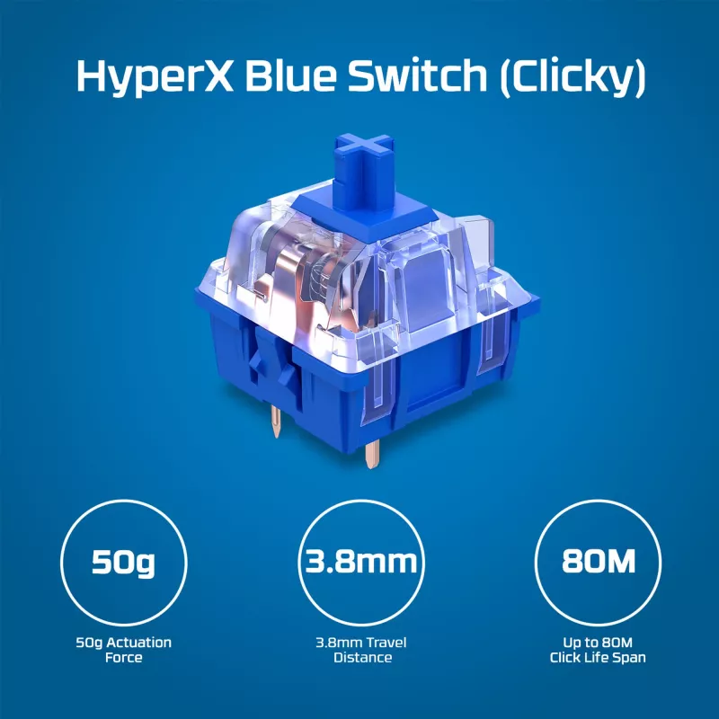 HyperX Alloy Origins PBT HX Blue – mekaaninen pelinäppäimistö