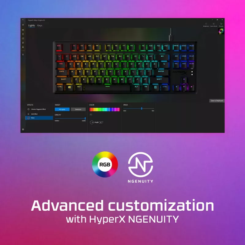 HyperX Alloy Origins Core PBT HX Aqua – mekaaninen pelinäppäimistö