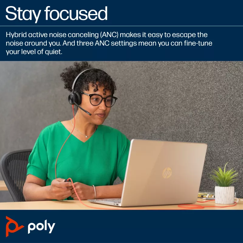 HP Poly Poly Blackwire 8225 Microsoft Teams Certified USB-C kuulokemikrofoni