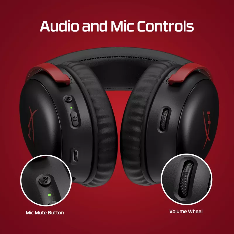 HyperX Cloud III Wireless - pelikuulokemikrofoni, musta, Kiina, korvan ympäri, suljettu, aktiivinen, 155 mm