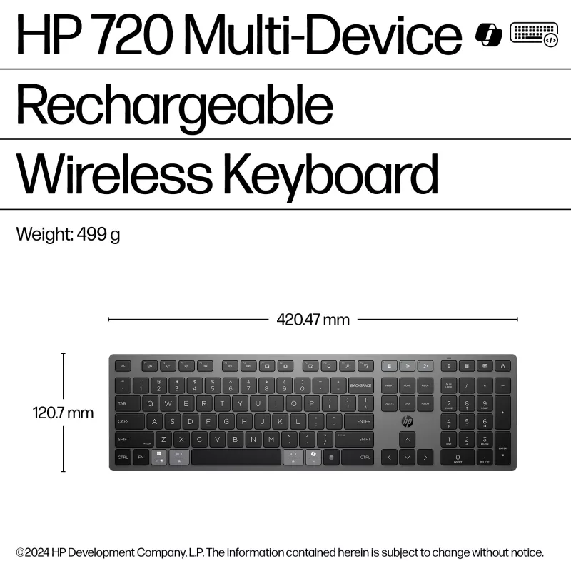 HP 720 monilaite ladattava langaton näppäimistö