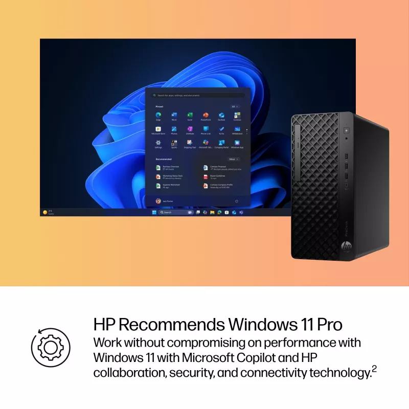 HP ProDesk 4 Tower G1i -pöytätietokone AI PC Intel Core Ultra 5 225 16 GB DDR5-SDRAM Windows 11 Pro