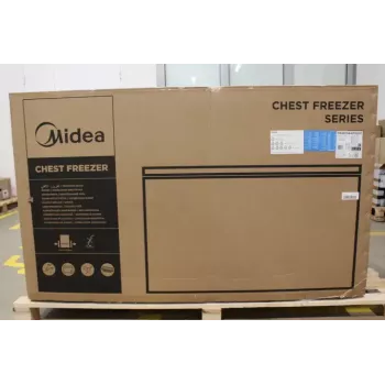 Pakastin Midea MDRC564FEE01 — 418 L netto, energialuokka E, 82,5 cm korkeus, 3 koria, valkoinen
