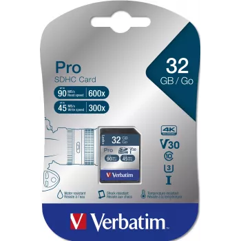Flash-muisti Verbatim Pro 32 GB SDHC UHS luokka 10