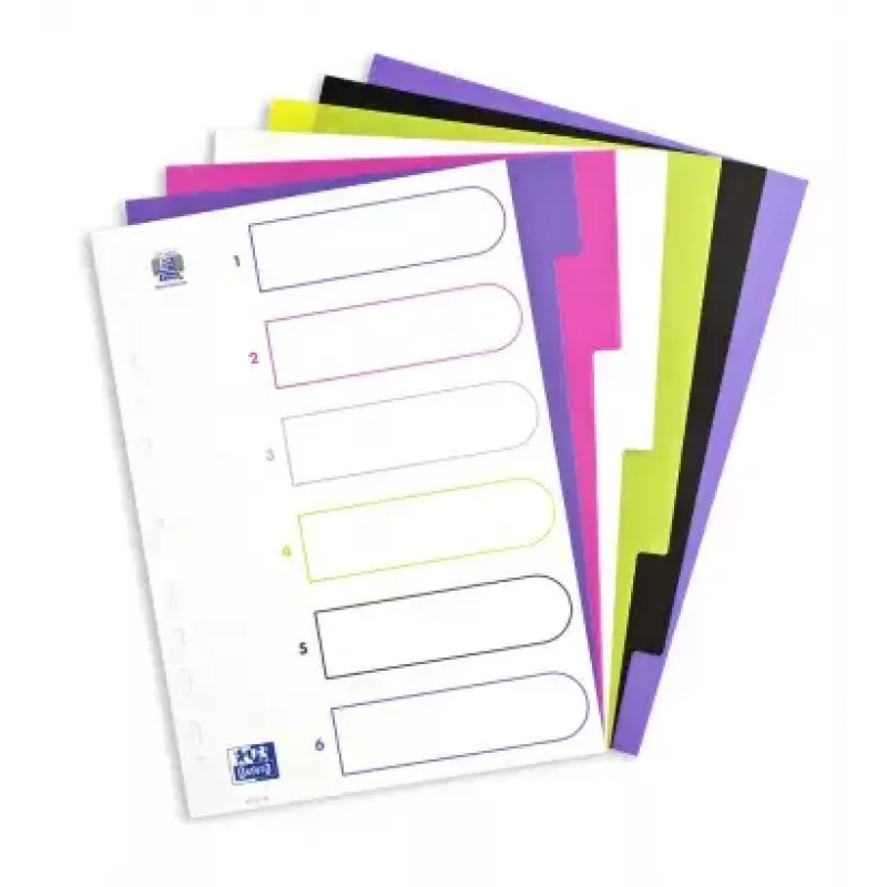 Välilehti Elba Oxford 400005445 — A4 polypropeeni (PP), lajitellut värit, 6 kpl, 227×300 mm