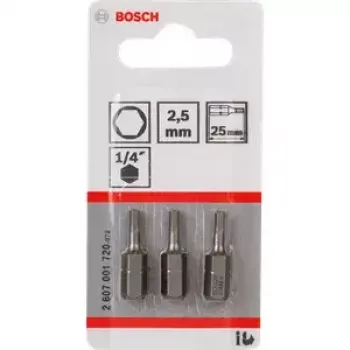 Bosch kuusiokoloterä 2,5 mm erittäin kova, 3 kpl (2607001720)