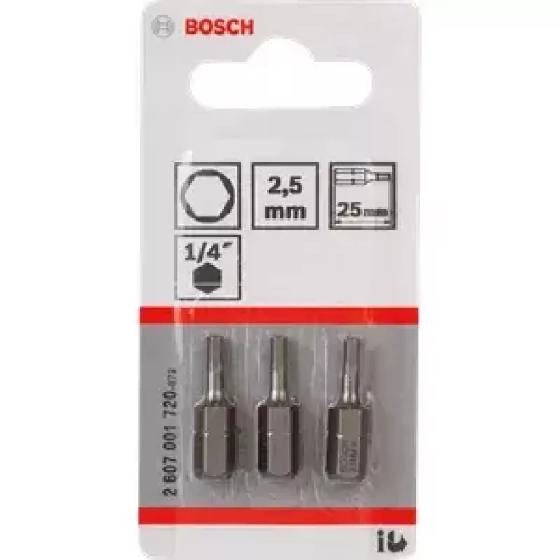 Bosch kuusiokoloterä 2,5 mm erittäin kova, 3 kpl (2607001720)