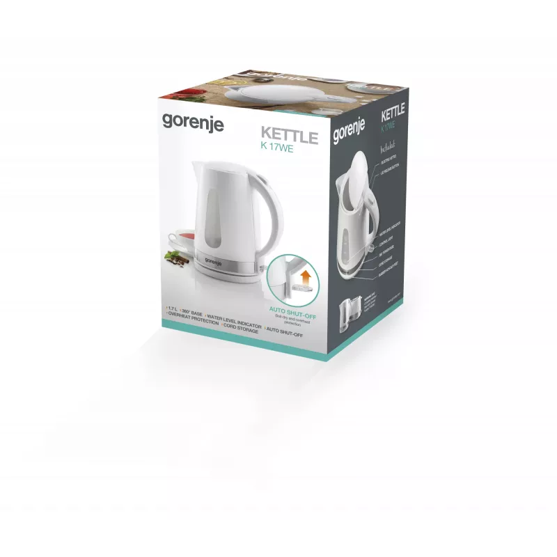 Gorenje K17WE vedenkeitin 1,7 L 2200 W valkoinen