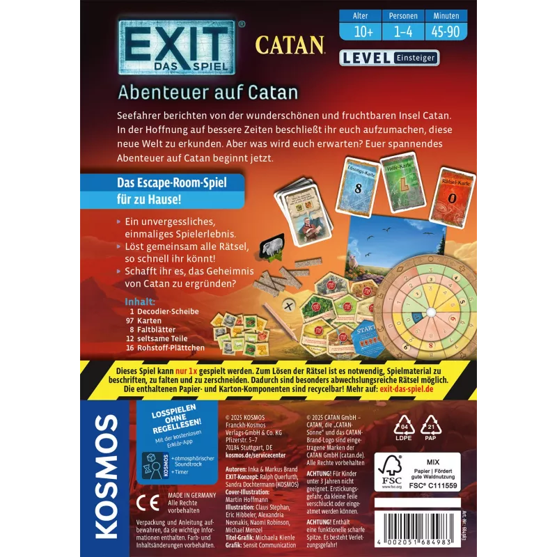 Kosmos EXIT - Das Spiel korttipeli strategia