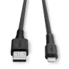 Lindy 2 m vahvistettu USB Type-A - Lightning -lataus- ja synkronointikaapeli