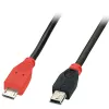 Lindy 0,5 m USB 2.0 Type Micro-B - Mini-B OTG -kaapeli, 0,5 m, Mini-USB B, Micro-USB B, USB 2.0, 0,48 Gbit/s, musta, punainen