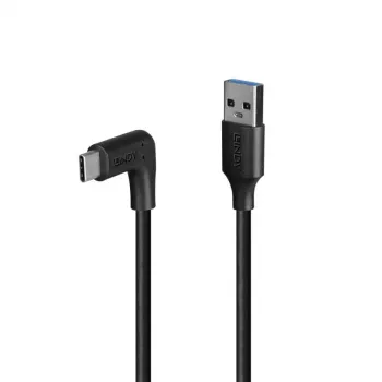 Lindy 1,5 m USB 3.2 Type-A - C -kaapeli, 90° kulmikas, 10 Gbit/s