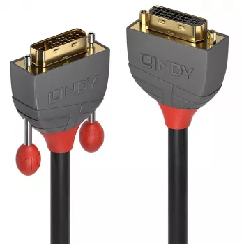 Lindy 2 m DVI-D Dual Link -jatkokaapeli, Anthra Line, 2 m, DVI-D, DVI-I, uros, naaras, musta