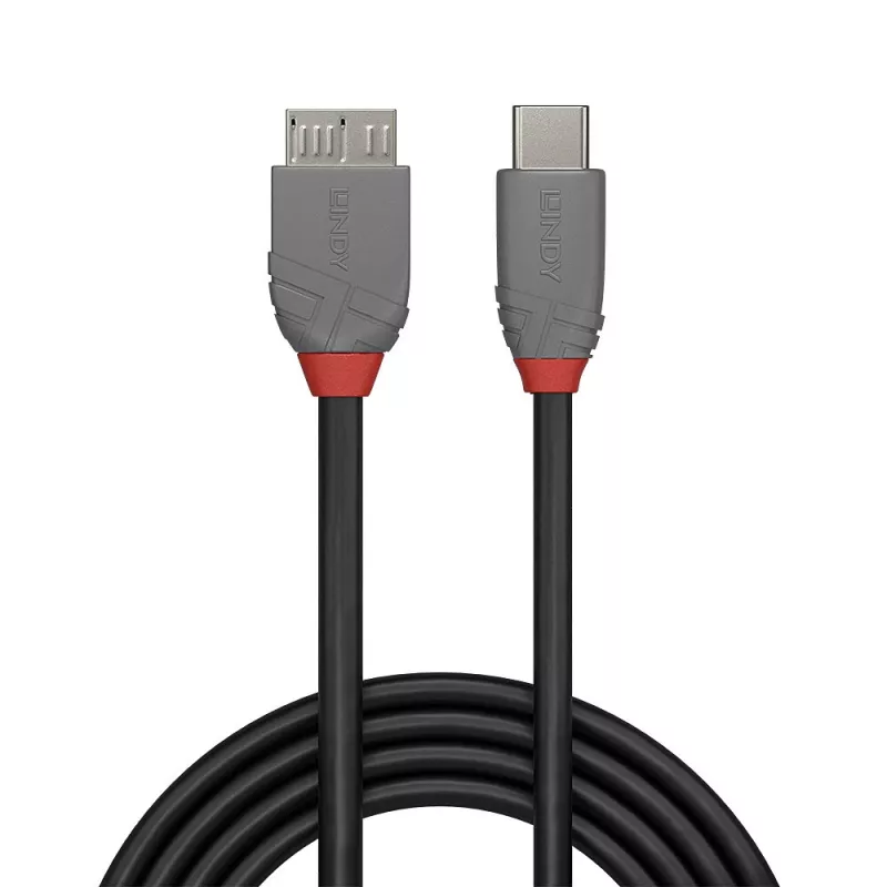 Lindy 2 m USB 3.2 Type-C - Micro-B -kaapeli, Anthra Line, 2 m, USB-C, Micro-USB B, USB 3.2 Gen 1 (3.1 Gen 1), musta