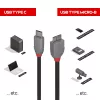 Lindy 2 m USB 3.2 Type-C - Micro-B -kaapeli, Anthra Line, 2 m, USB-C, Micro-USB B, USB 3.2 Gen 1 (3.1 Gen 1), musta
