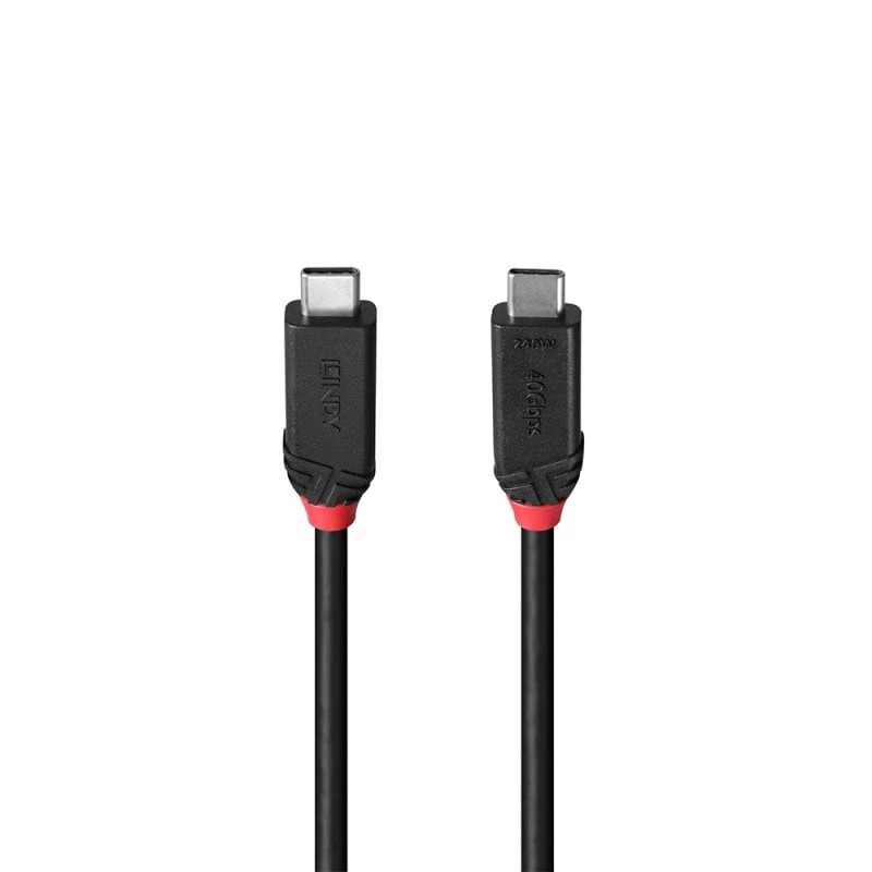 Lindy 2m USB4 240W Type-C-kaapeli, Black Line, 2 m, USB C, USB C, USB4 Gen 3x2, 40 Gbit/s, musta