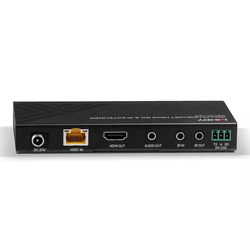 Lindy 100 m Cat.6 HDMI 4K60, IR ja RS-232 HDBaseT -jatko, vastaanotin