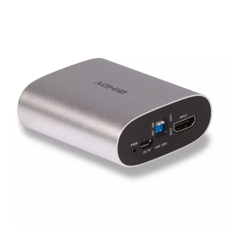 Lindy 4K60 HDMI eARC -erotin, Micro-USB B, 65 mm, 70 mm, 27 mm, 83 g, 0 - 40 °C