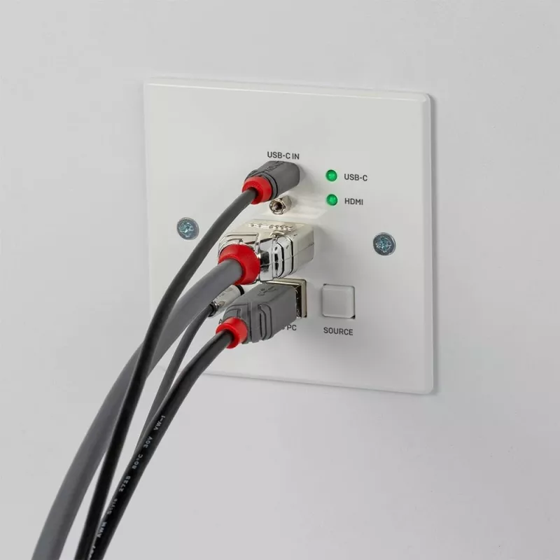 Lindy 150 m Cat.6 HDMI 4K60 ja Type-C HDBaseT UK -seinärasia KVM -jatko, lähetin