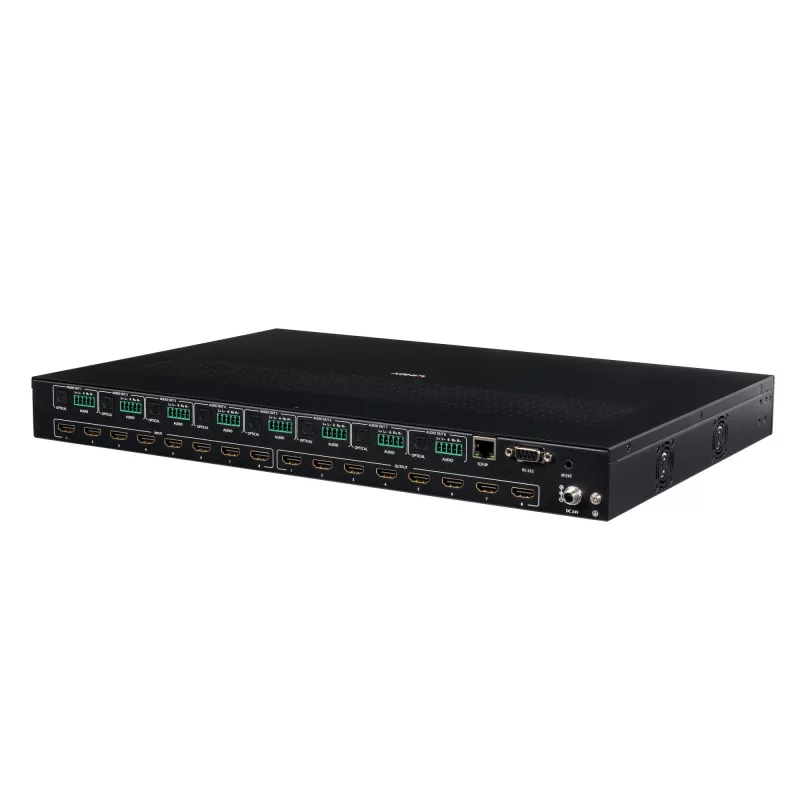 Lindy 38434 8x8 HDMI 4K60 saumaton Multi-View-matriisi videoseinän skaalauksella
