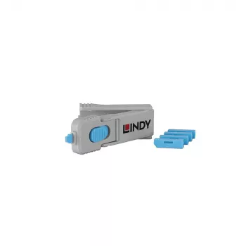 Lindy 40324 porttitulppa porttitulppa + avain DisplayPort sininen akryylinitriilibutadieenistyreeni (ABS) 5 kpl