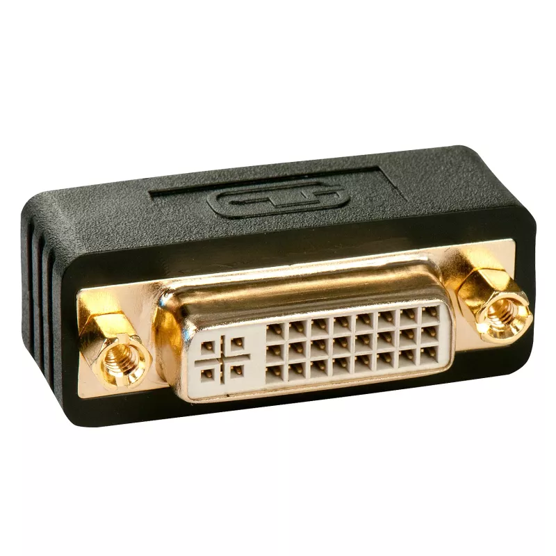 Lindy Premium DVI-D -liitin, uros naaras, DVI-I, DVI-D, musta