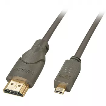 Lindy 0,5 m High Speed Micro HDMI - HDMI -kaapeli, 0,5 m, HDMI Type-A (standardi), HDMI Type-D (Micro), 3D, 10,2 Gbit/s, musta