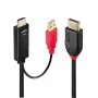 Lindy 0,5 m HDMI - DisplayPort -kaapeli, 0,5 m, DisplayPort, HDMI + USB, uros, naaras, kulta