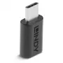 Lindy USB 3.2 Type-C - Type-C -adapteri, USB 3.2 Type-C, USB 3.2 Type-C, musta