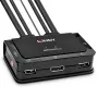 Lindy 2-porttinen DisplayPort 1.2, USB 2.0 ja audio -kaapeli-KVM-kytkin