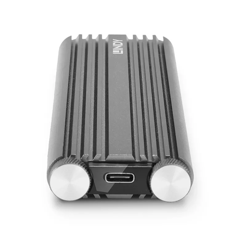 Lindy USB 3.2 Gen 2 x2 NVMe M.2 SSD-kotelo, SSD-kotelo, M.2, PCI Express, 20 Gbit/s, USB-liitäntä, hopea