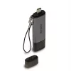 Lindy USB 3.2 Type-C ja A SD-/microSD-kortinlukija, MiniSD, SD, musta, harmaa, 5000 Mbit/s, USB 3.2 Gen 1 (3.1 Gen 1) Type-A/Type-C, 78,5 mm, 22,5 mm