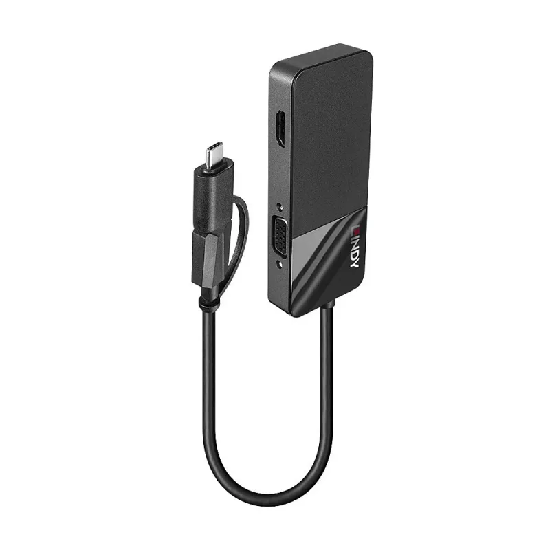 Lindy 43354 kannettavan telakka/USB-porttitoistin USB 3.2 Gen 1 (3.1 Gen 1) Type-A + Type-C, musta