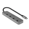 Lindy 4-porttinen USB 3.2 Type-C -keskitin virtakytkimillä