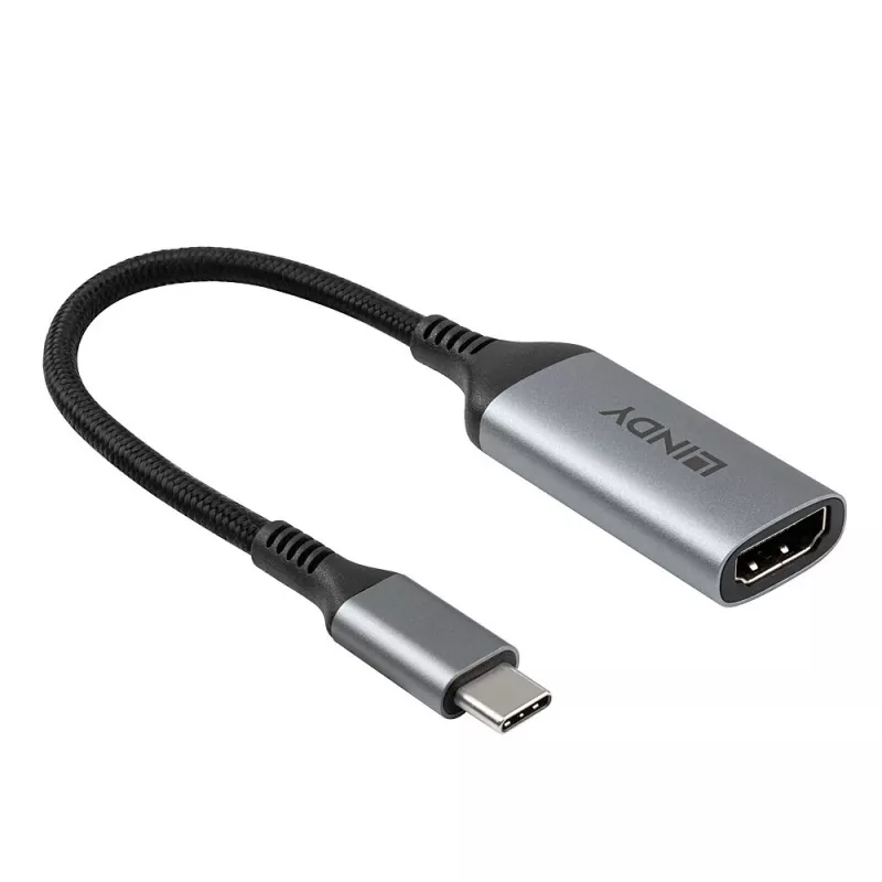 Lindy 43428 videokaapelisovitin 0,15 m USB Type-C HDMI, harmaa