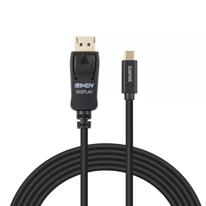 Lindy 2 m USB Type-C - DisplayPort 4K60 -sovitinjohto HDR-tuella