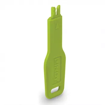 Lindy RJ45-portin lukituksen avain, vihreä, portinlukituksen avain, RJ-45, vihreä, akryylinitriilibutadieenistyreeni (ABS), poly-pussi, CE, RoHS, REACH, California Proposition 65