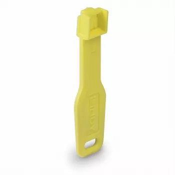 Lindy RJ45-portin lukot keltaiset, 10x + 1 avain, portinlukko + avain, RJ-45, keltainen, akryylinitriilibutadieenistyreeni (ABS), 10 kpl, poly-pussi