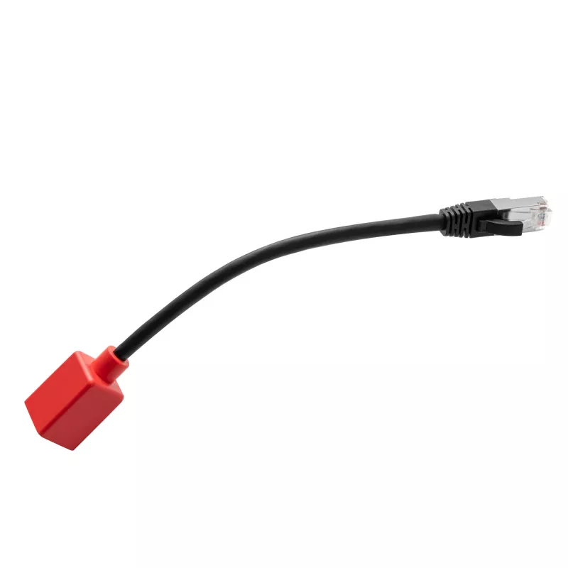 Lindy 0,2 m RJ-45 Cat.6A Break-Away -adapteri, 0,2 m, Cat6a, RJ-45, RJ-45, musta, punainen